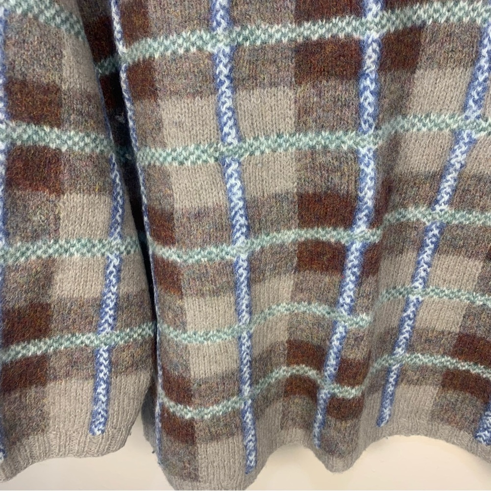Vintage Handknit The Limited Wool Check Pullover Sweater - Picture 3 of 10